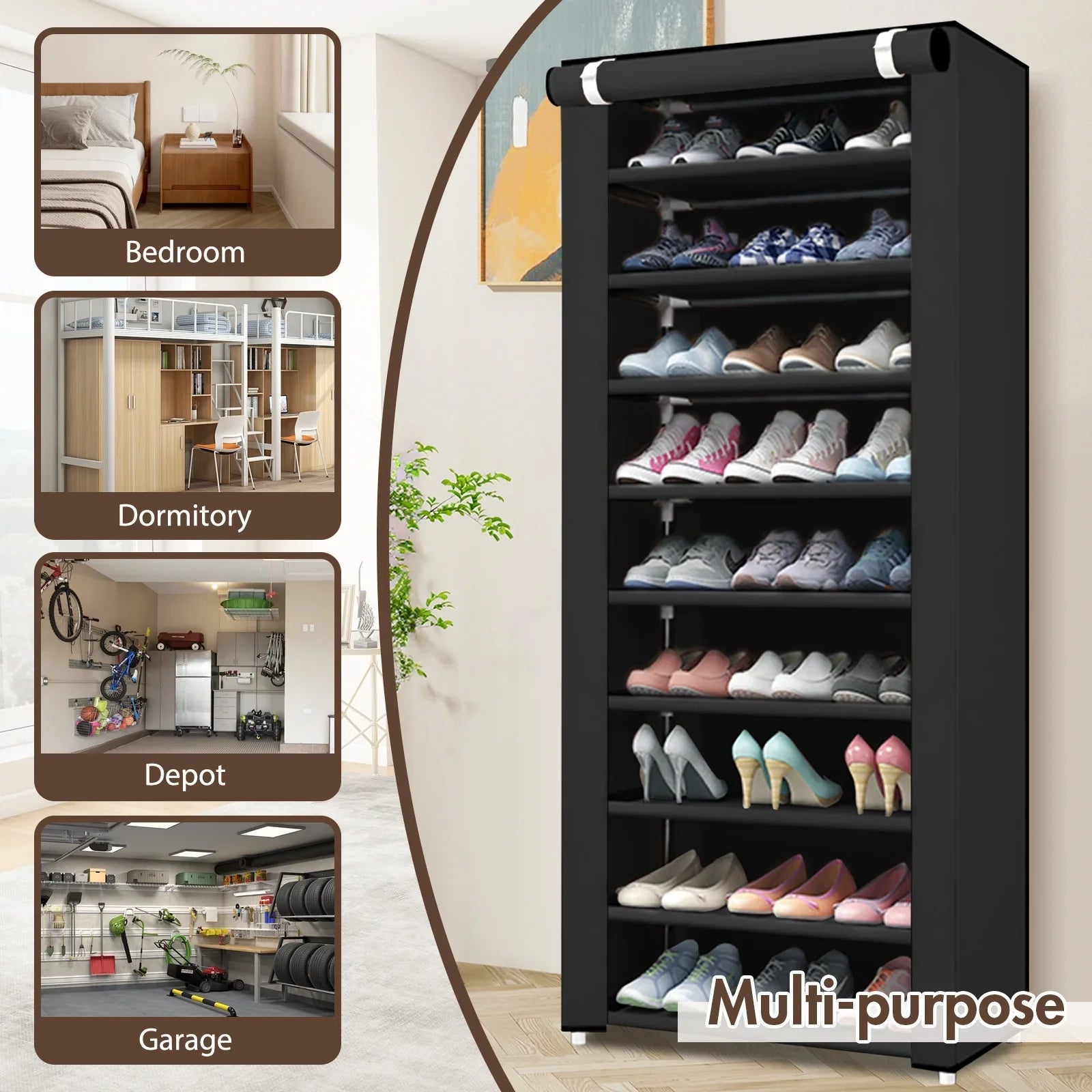 Ultimate 10-Tier Shoe Rack – Stylish, Space-Saving & Dustproof! 🔥 My Store