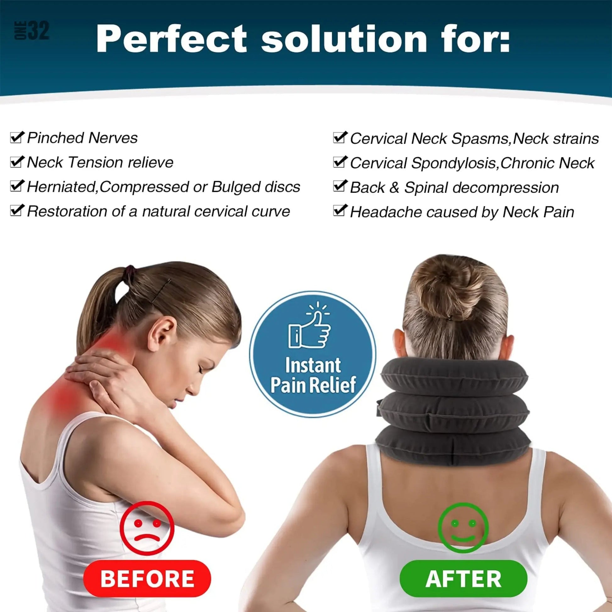 ONE32 Neck Stretcher | Cervical Traction Device - ONE32