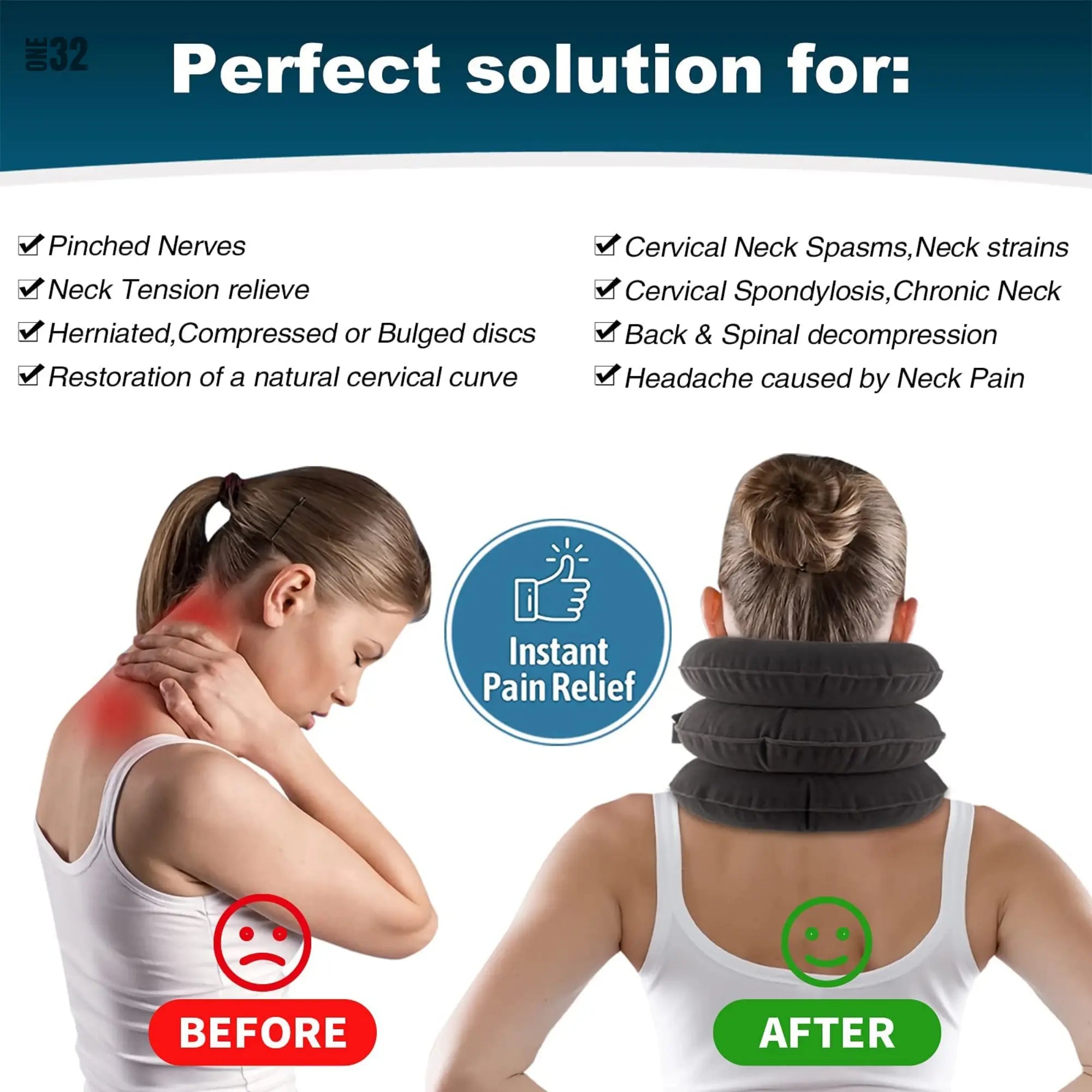 ONE32 Neck Stretcher | Cervical Traction Device - ONE32